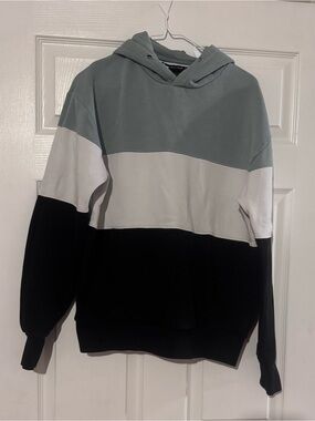 Cactus Men's Sage, White & Black Colorblock Hoodie